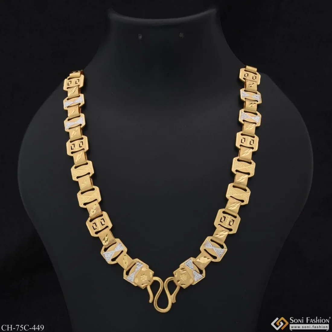 1 Gram Gold Plated Cute Design Fancy Design High-Quality Chain for Men - Style C449