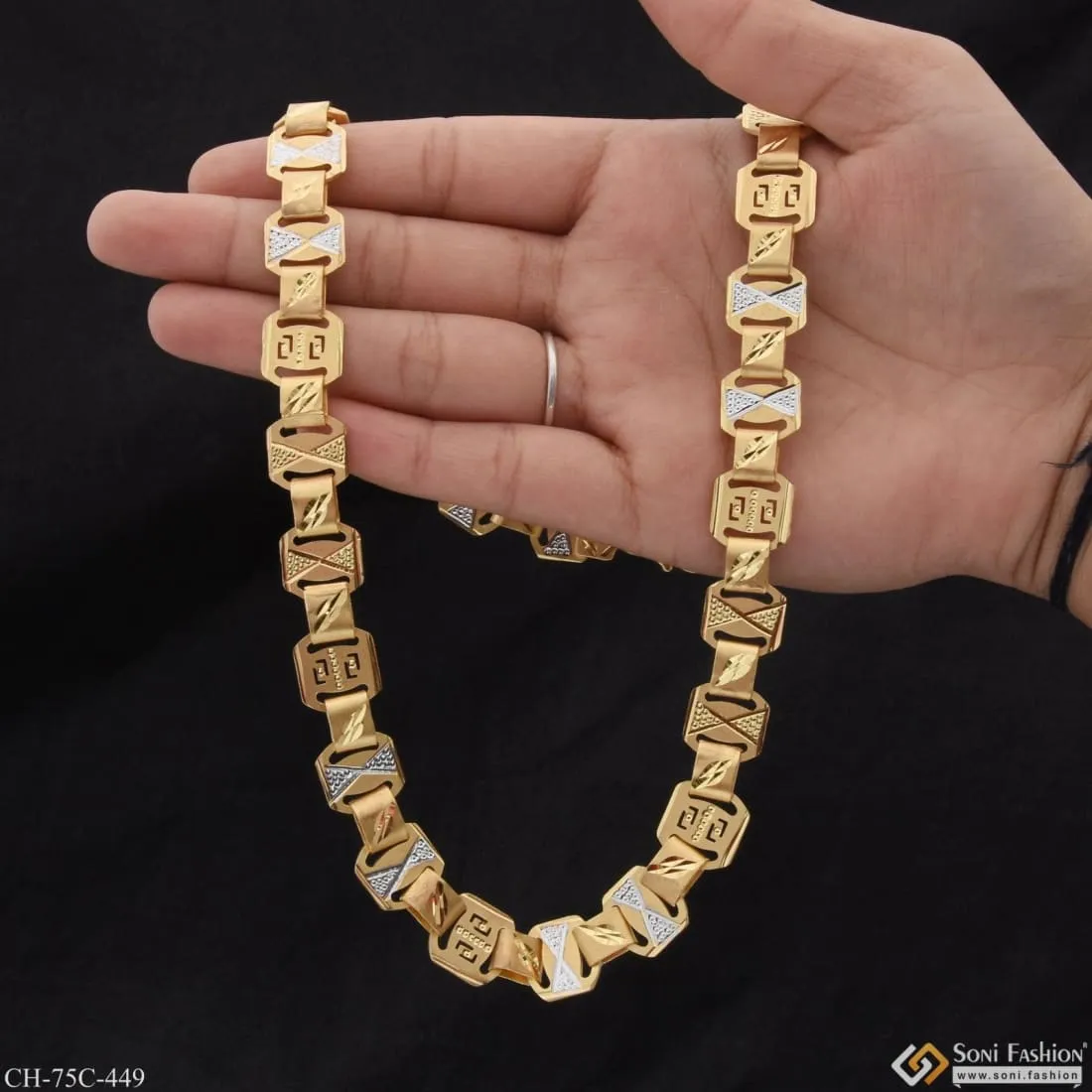 1 Gram Gold Plated Cute Design Fancy Design High-Quality Chain for Men - Style C449