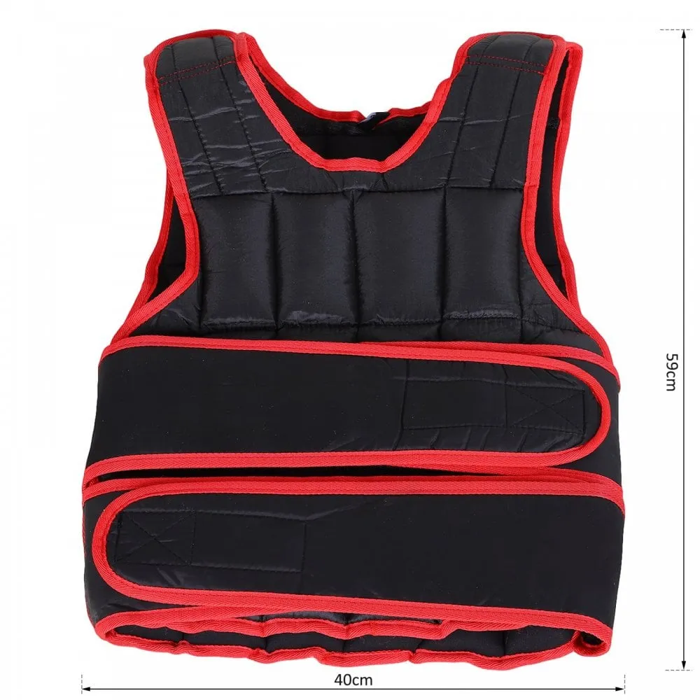 10kg Adjustable Exercise Workout Metal Sand Weight Vest Red