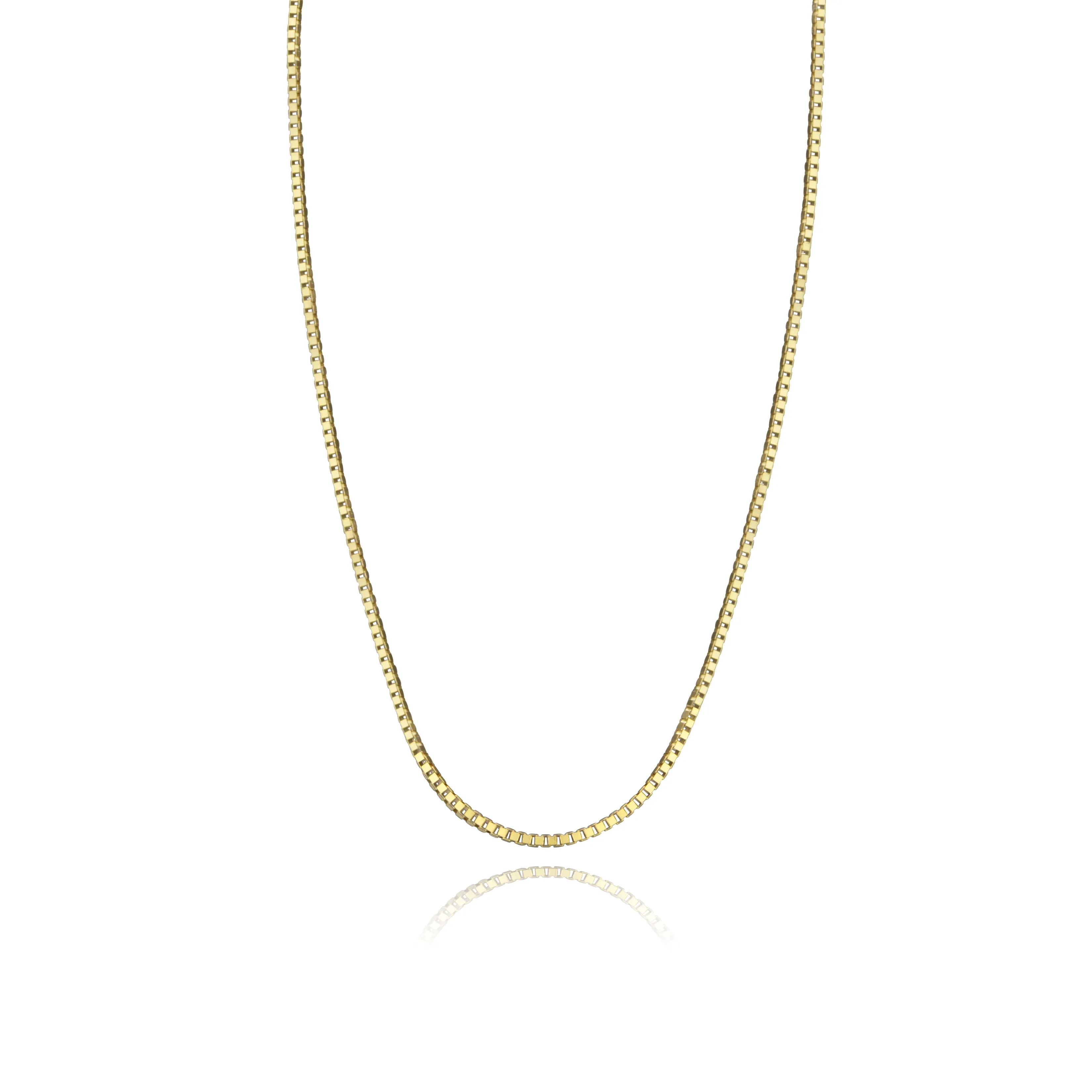 14k Yellow Gold 18" Thin Box Link Chain