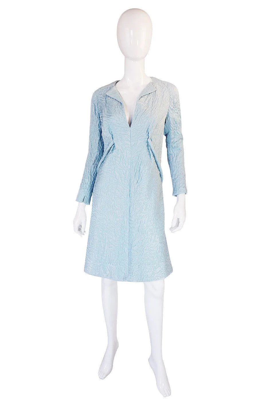 1960s Baby Blue Pauline Trigere Shift Dress