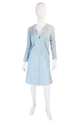 1960s Baby Blue Pauline Trigere Shift Dress