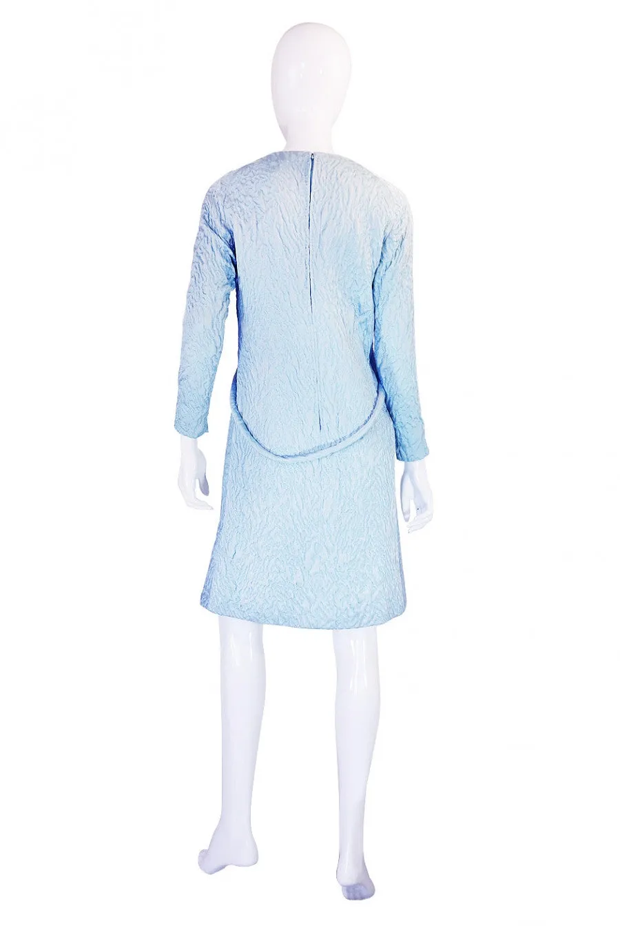 1960s Baby Blue Pauline Trigere Shift Dress