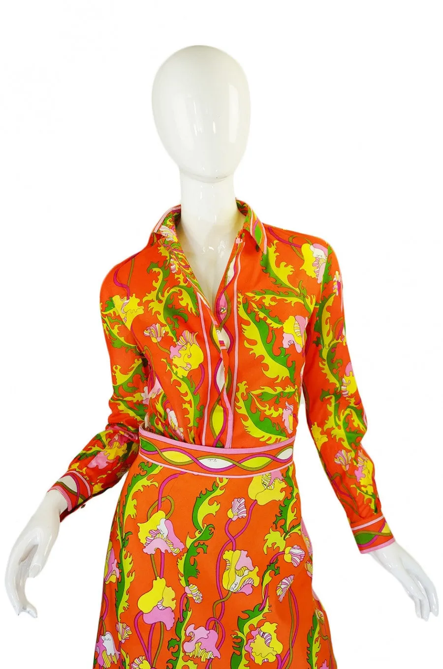 1960s Citrus Pucci Top & Pointed Skirt