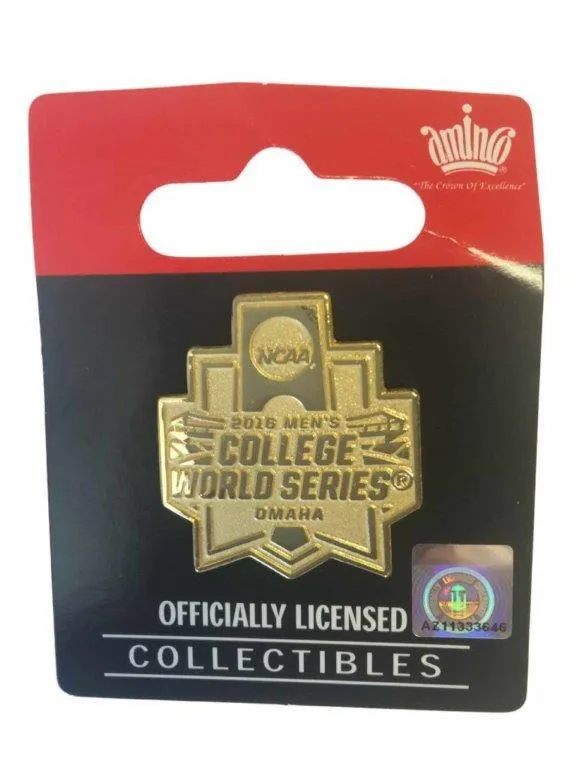 2016 Omaha Baseball College World Series CWS Gold Metal Lapel Pin