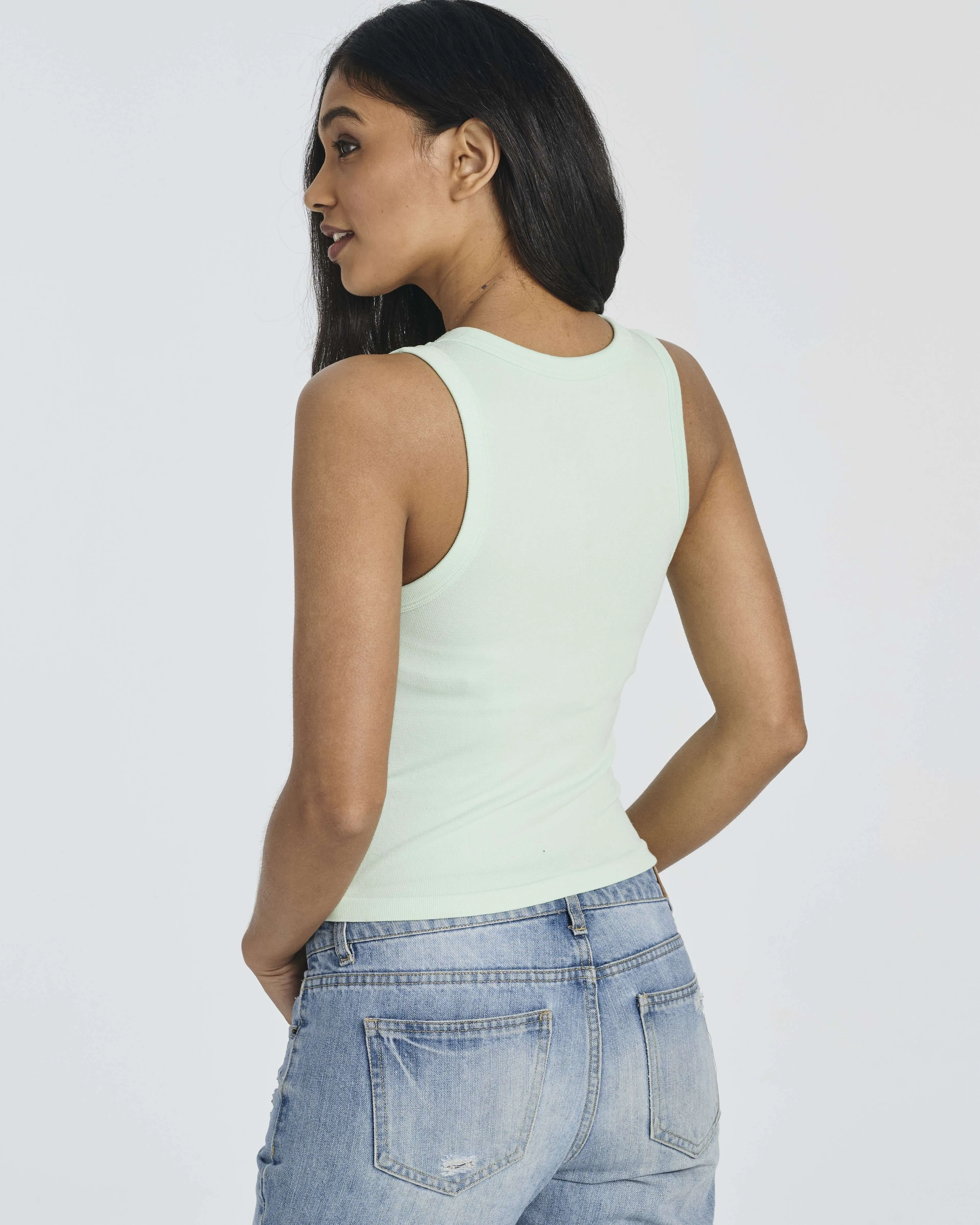 5 Pack: Women's Seamless Ribbed Cropped Tank Top