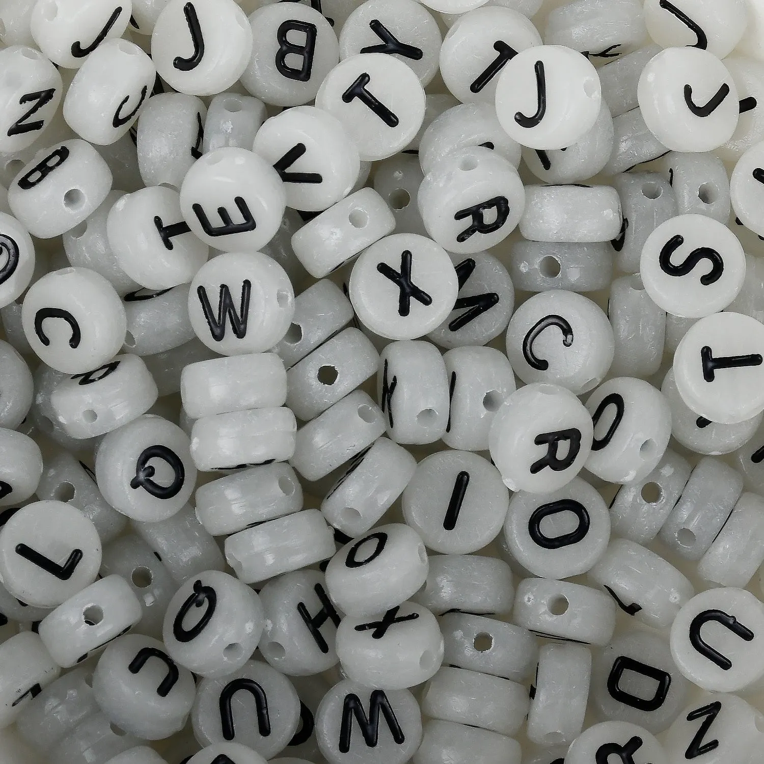 7mm Glow in Dark beads acrylic beads plastic letter beads Craft Supplies for bead necklace 100pcs/bag 103117