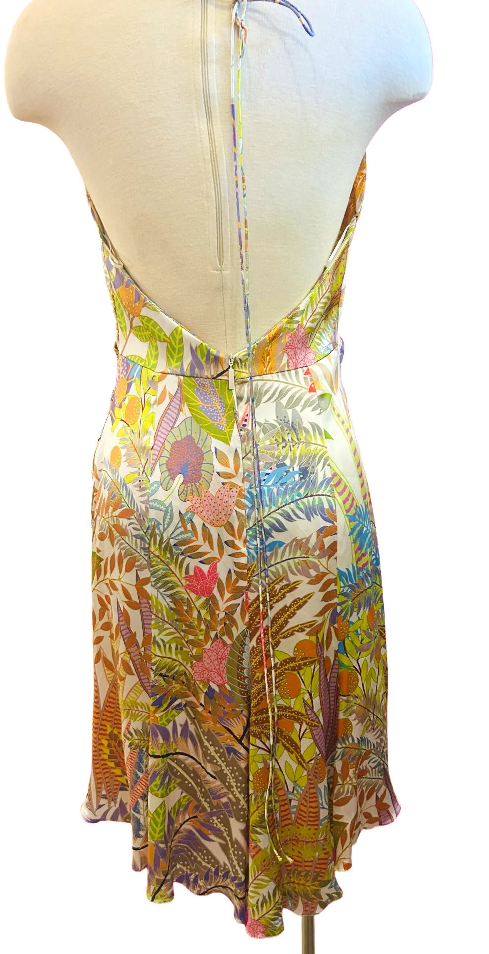 ADRIANA IGLESIAS low back silk patterned dress