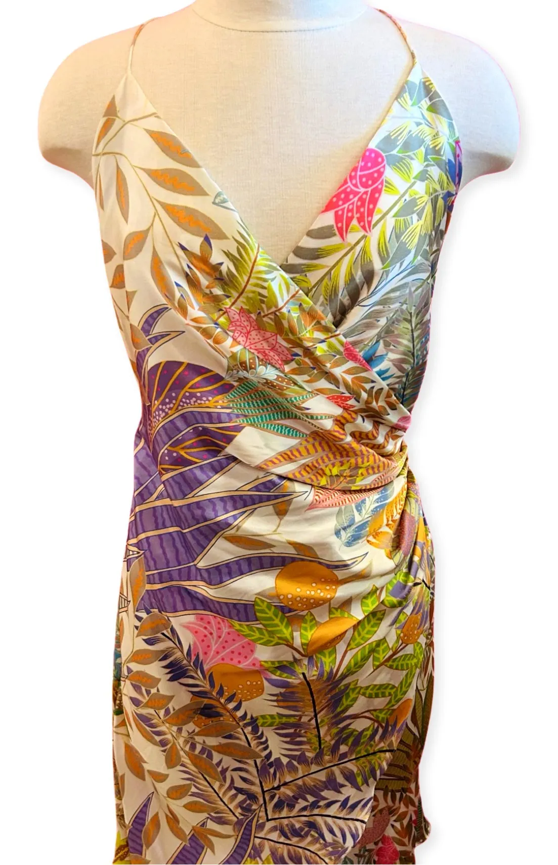 ADRIANA IGLESIAS low back silk patterned dress