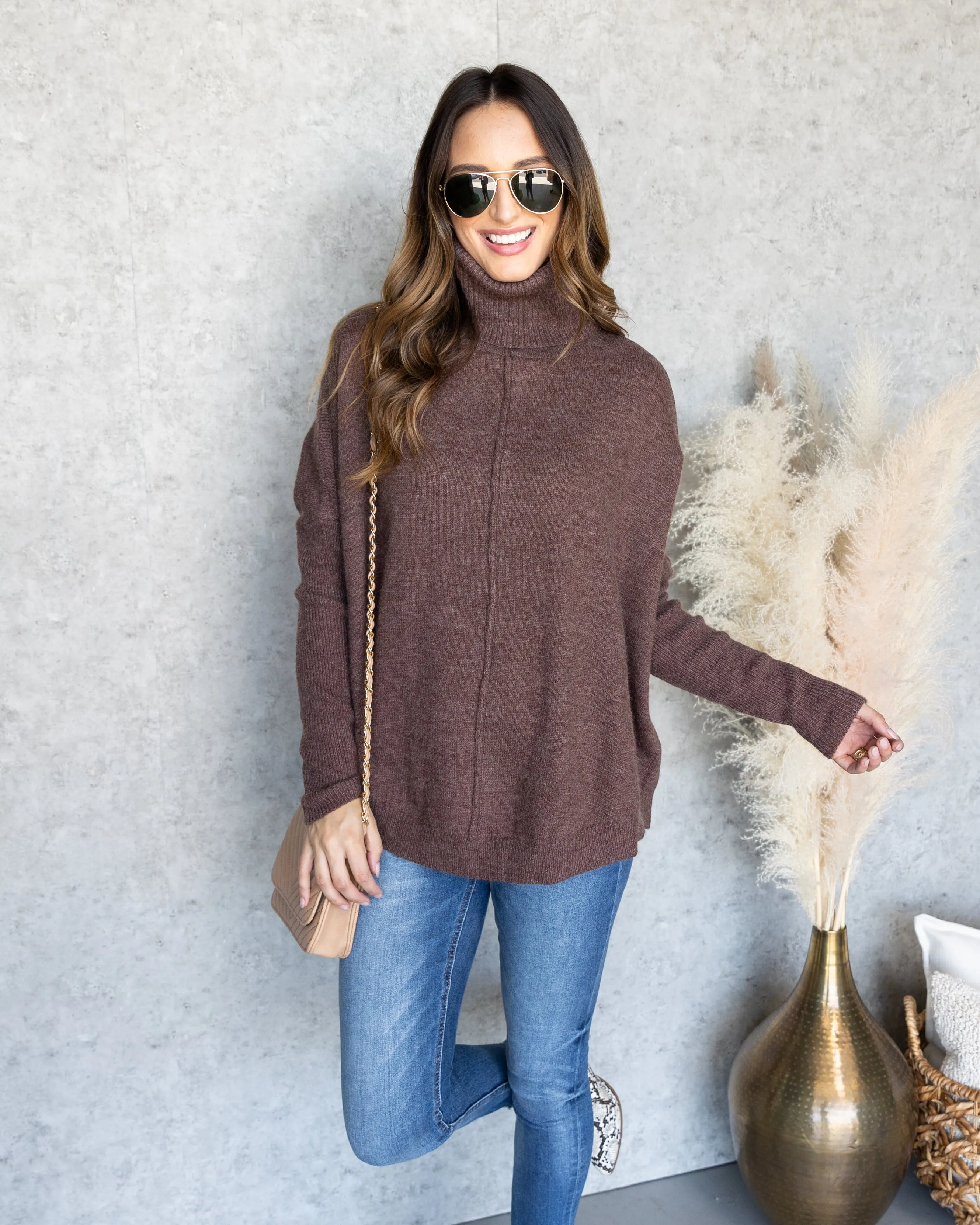 Adrienne Turtleneck Sweater - Mocha