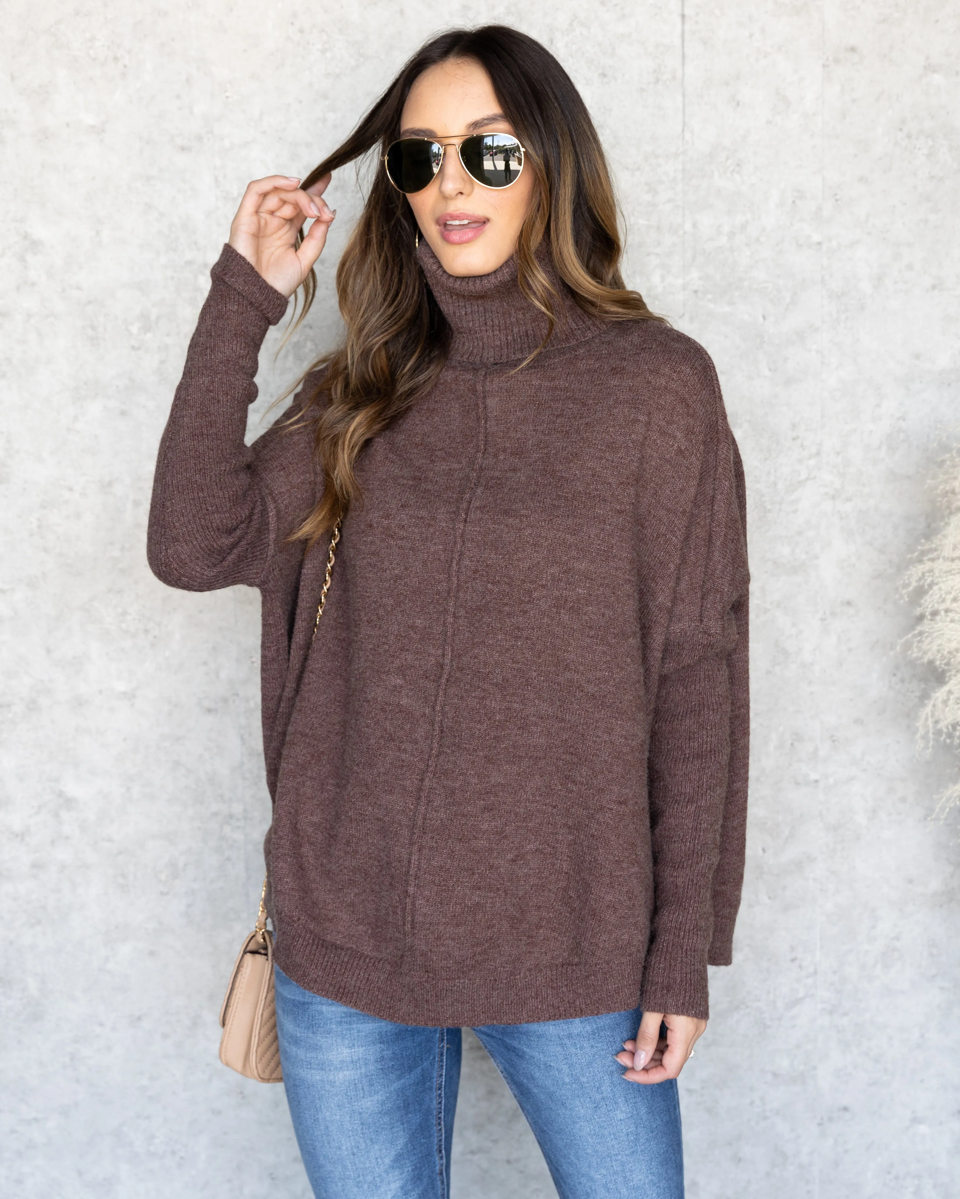 Adrienne Turtleneck Sweater - Mocha