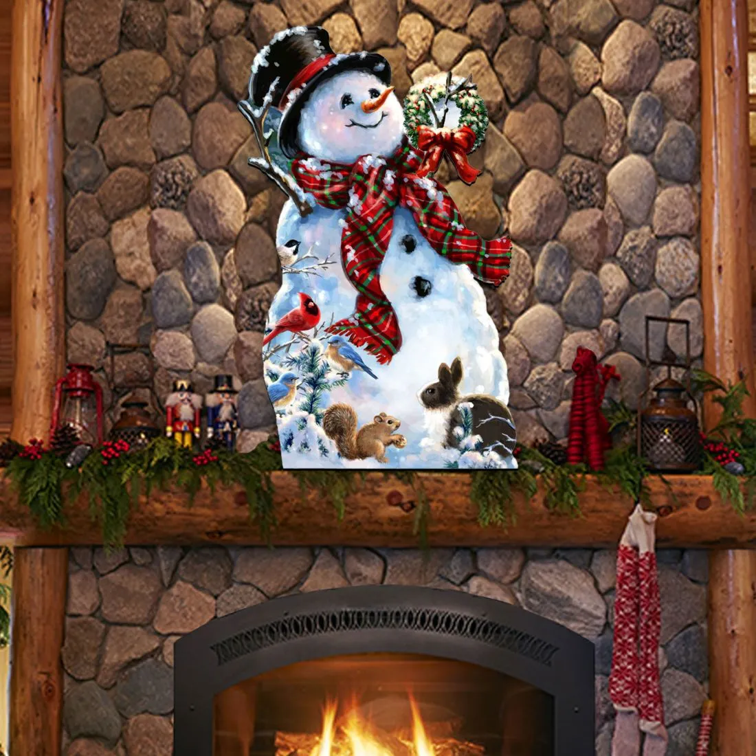 An Old Fashioned Christmas Christmas Door Decor by D. Gelsinger - Christmas Santa Snowman Decor - 8461024H-1563