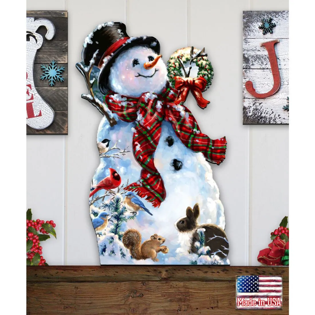 An Old Fashioned Christmas Christmas Door Decor by D. Gelsinger - Christmas Santa Snowman Decor - 8461024H-1563