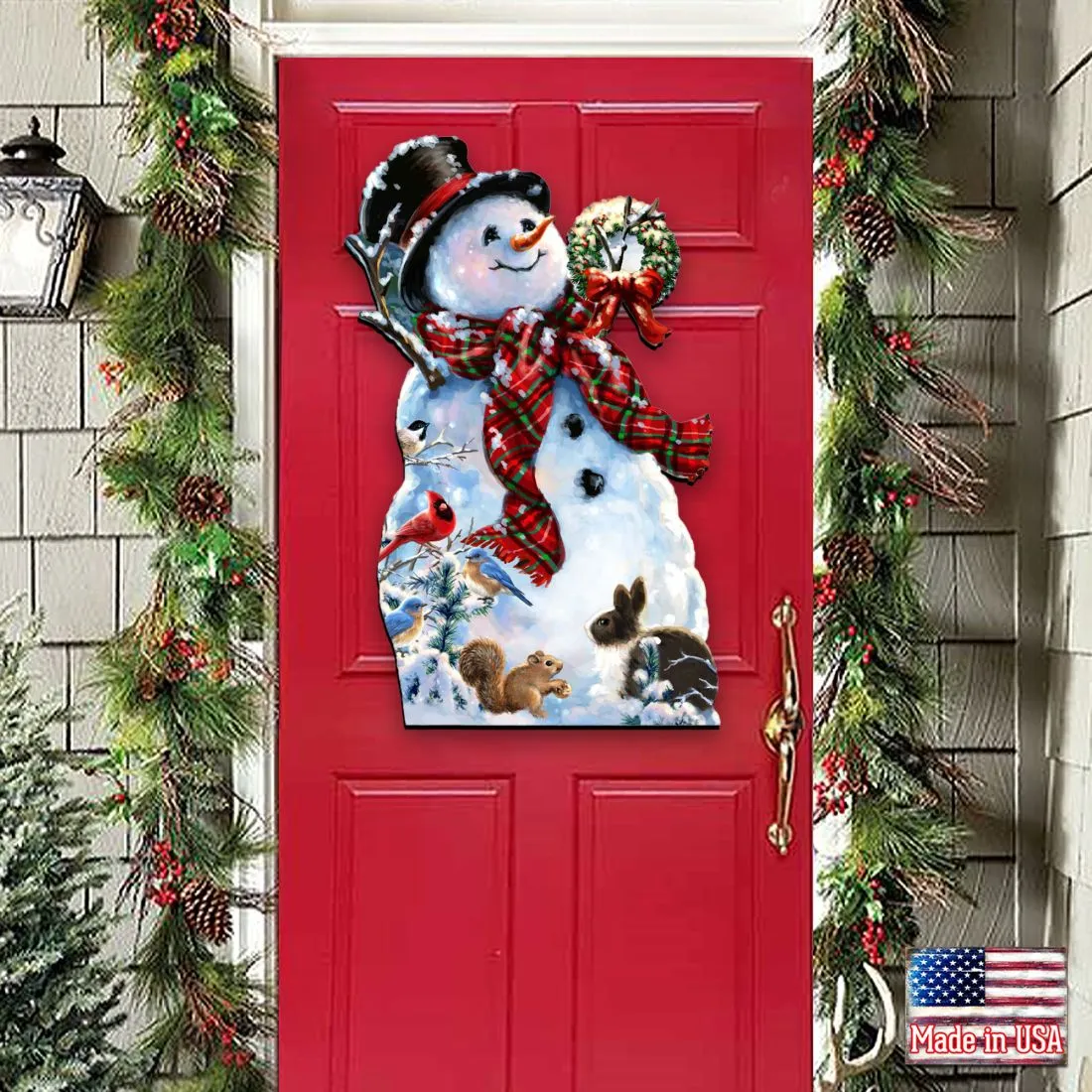 An Old Fashioned Christmas Christmas Door Decor by D. Gelsinger - Christmas Santa Snowman Decor - 8461024H-1563