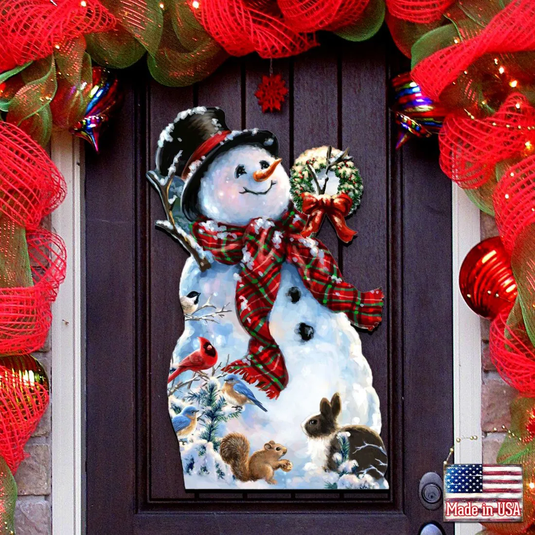 An Old Fashioned Christmas Christmas Door Decor by D. Gelsinger - Christmas Santa Snowman Decor - 8461024H-1563