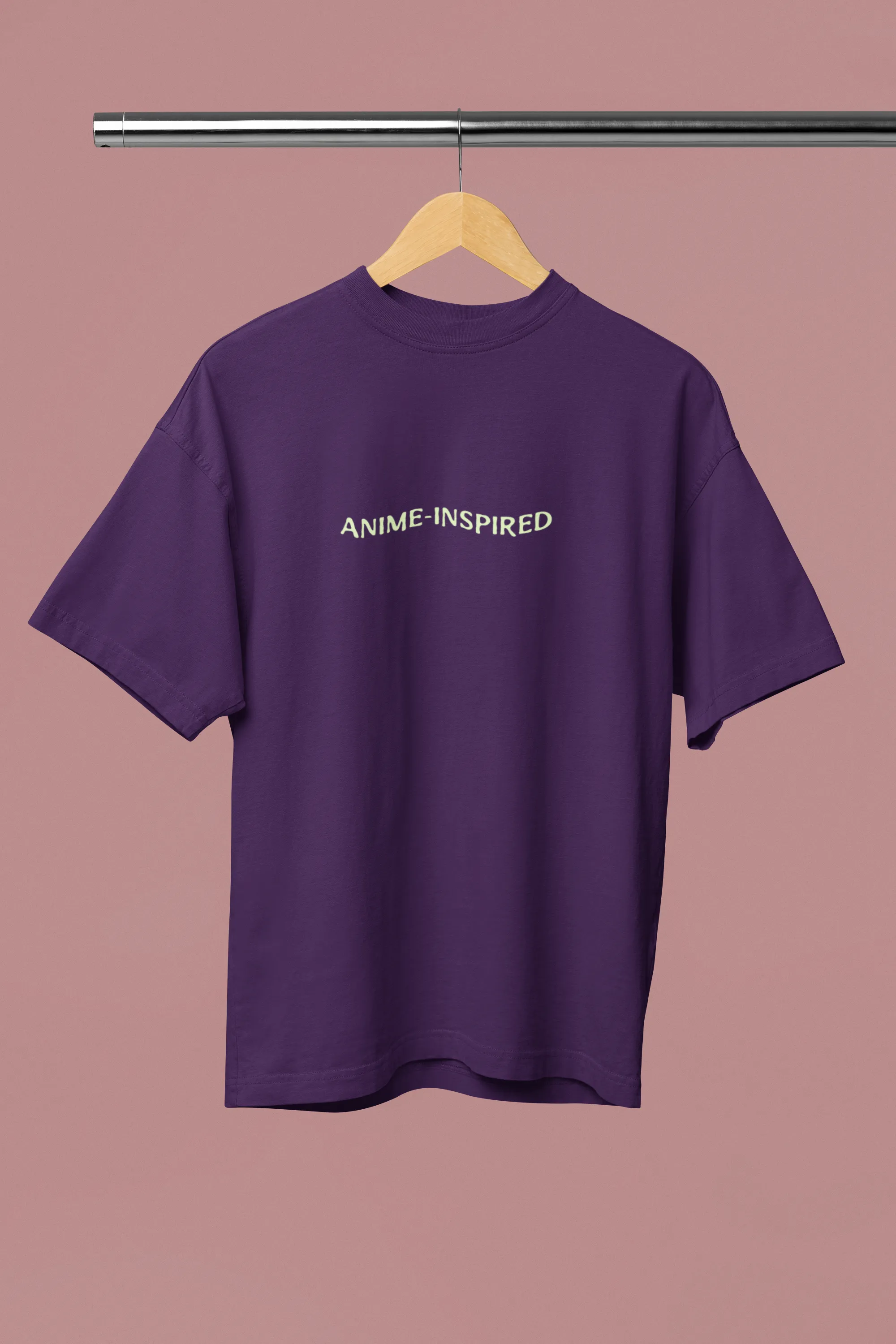 Anime-Inspired Oversized Purple Front and Back Printed T-shirt Unisex