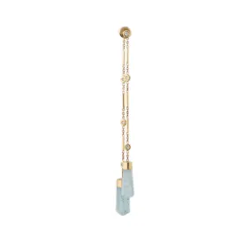 AQUAMARINE BAR FRONT BACK STUD EARRING