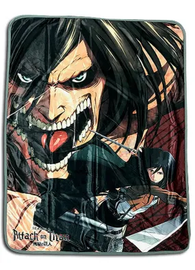 Attack on Titan Season 2 - Eren Yeager & Mikasa Ackerman Sublimation Throw Blanket