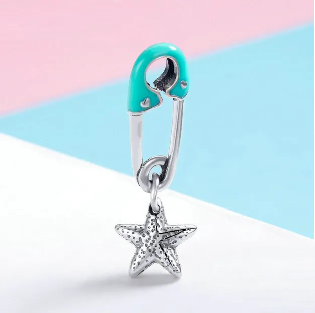 Baby Boy Pin Charm 925 Sterling Silver