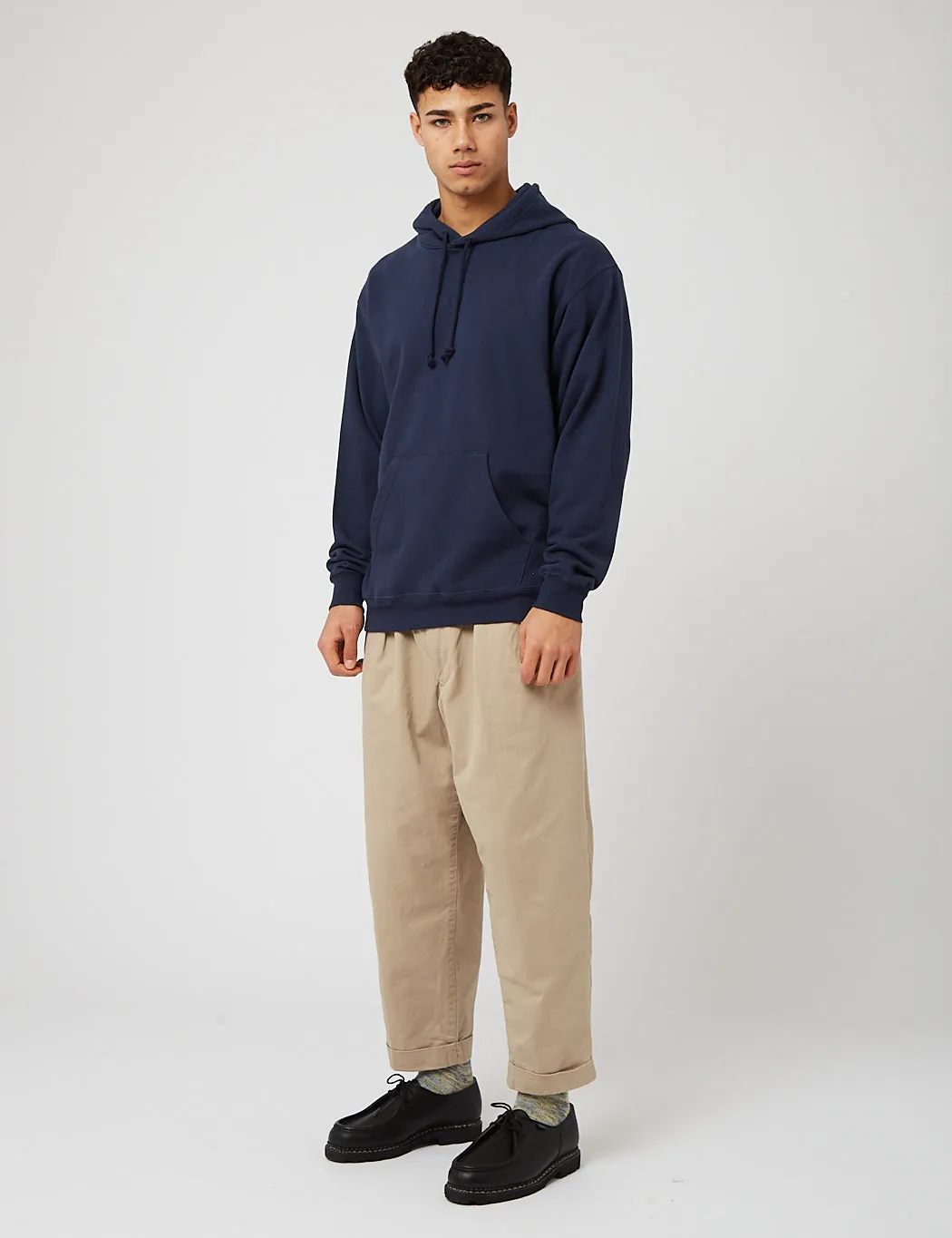 Beams Plus Hooded Sweatshirt - Navy Blue