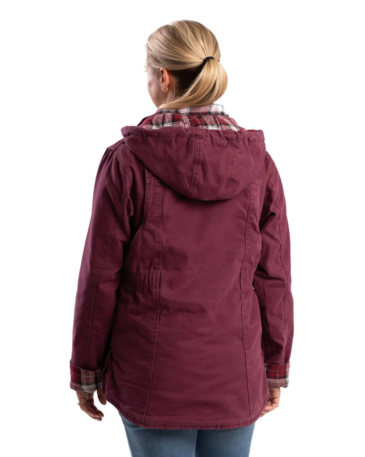 Berne Apparel Womens Vintage Washed Duck Barn Maroon 100% Cotton Jacket