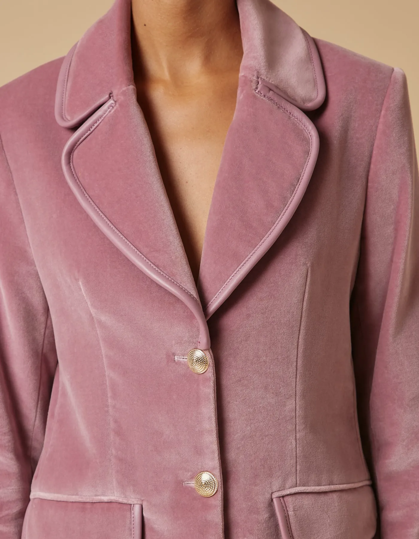 Bianca Lavender Single Breasted Velvet Jacket