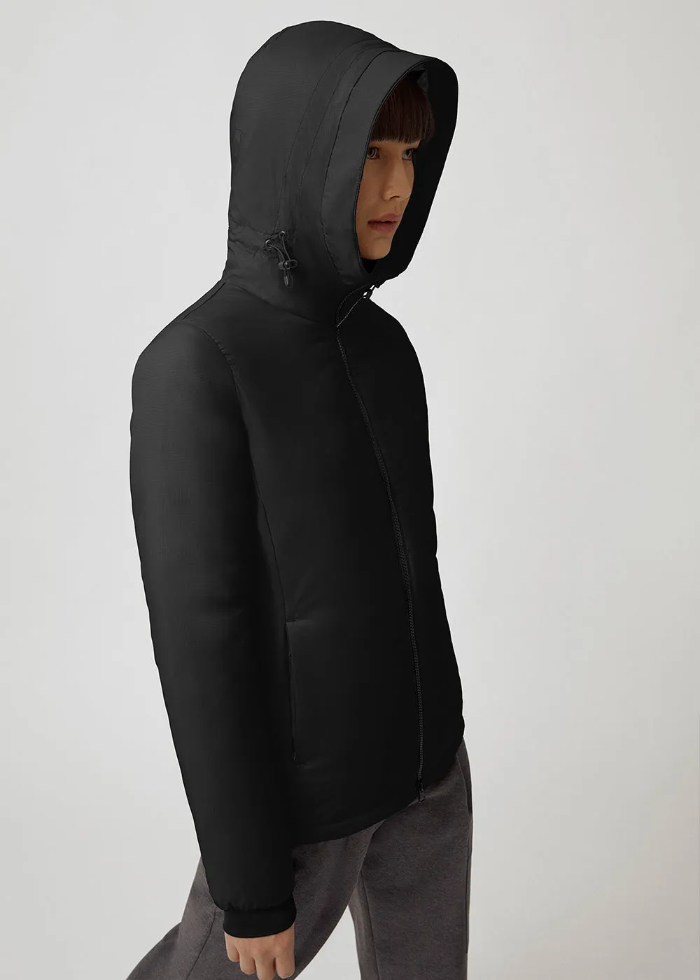 Black Camp Down Hoody