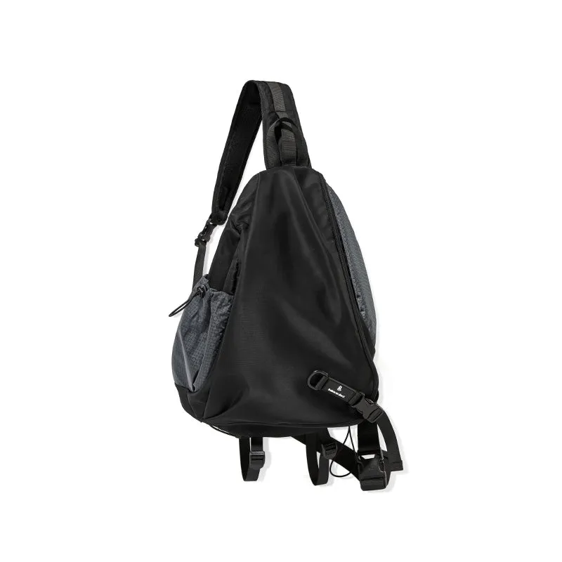 Black Travel Large Sling Bag For Big Men Waterproof Nylon Large Sports Sling Bag For Big Men