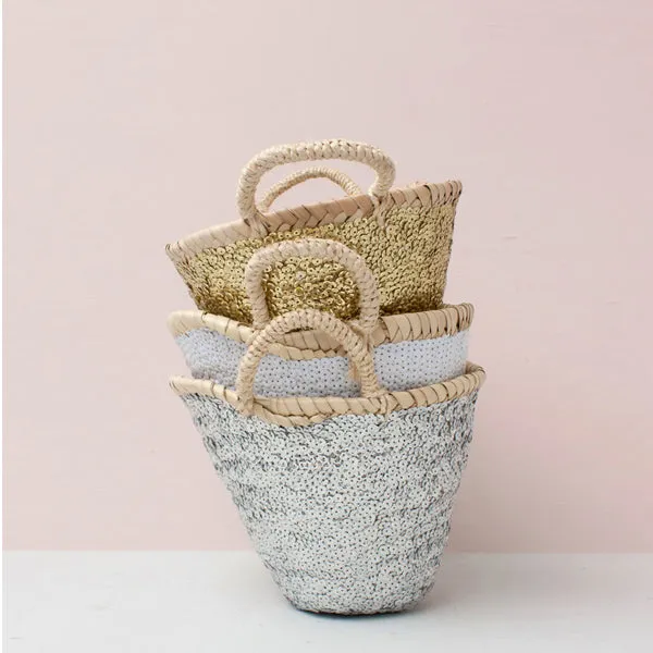 Bohemia Design Mini Sequin Basket - Gold