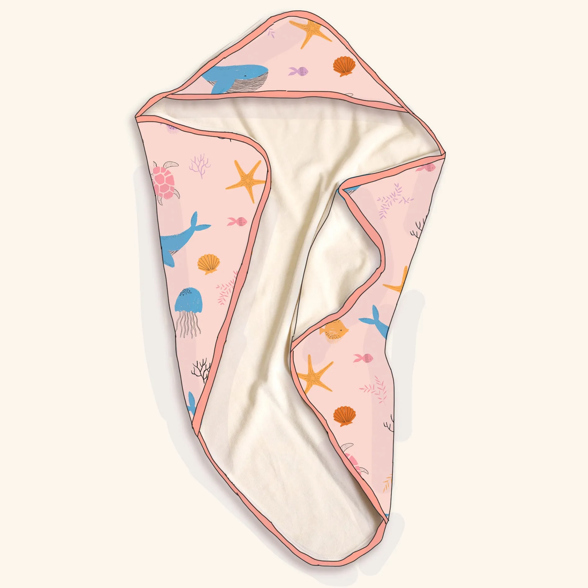 Bora Bora Reversible Baby Hooded Towel (Organic Cotton)