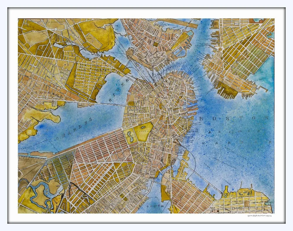 [boston map][limited edition print by seth b minkin]