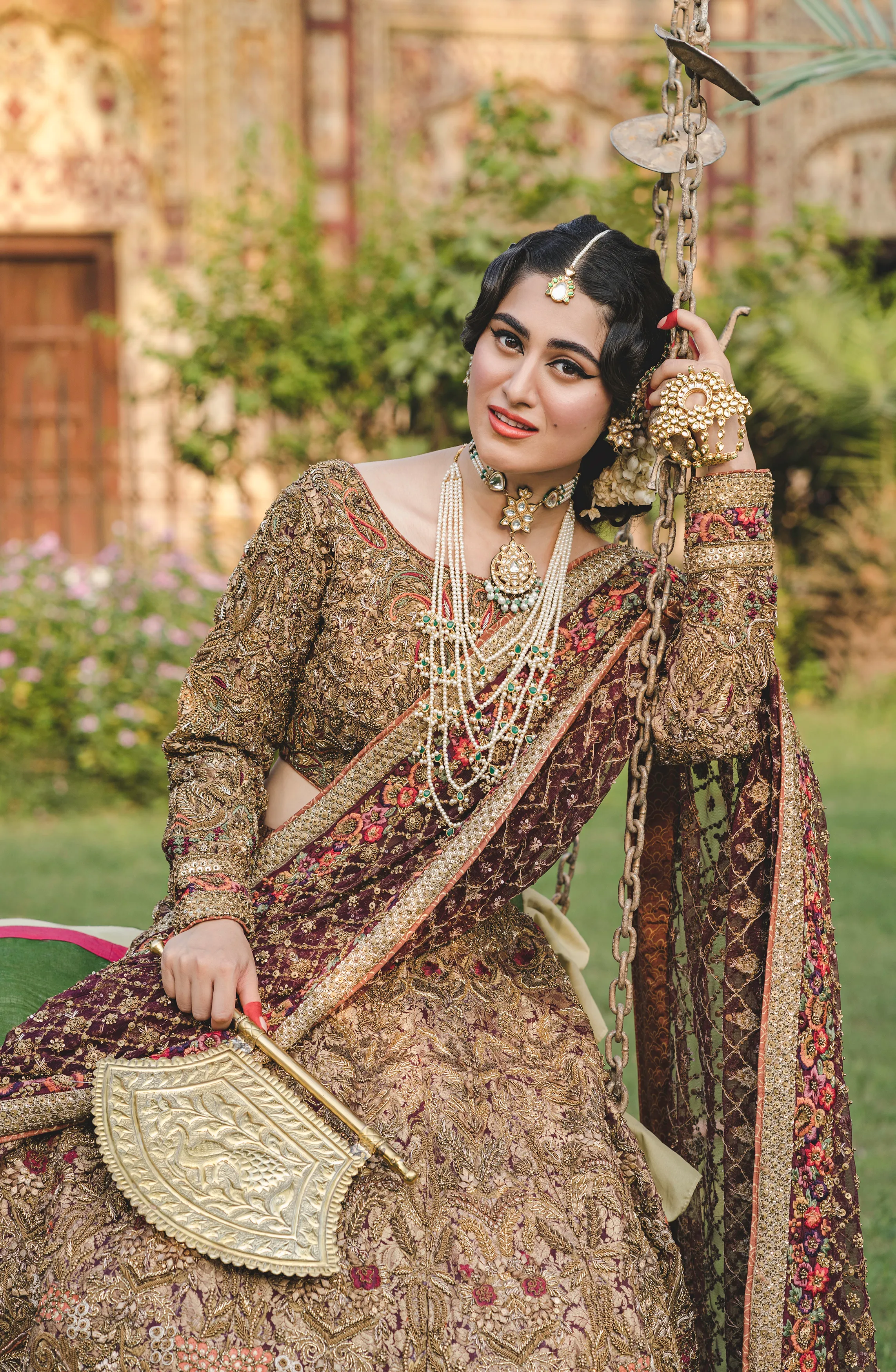 Bridal Traditionally Embroidered Lehenga Choli with Dupatta in Net