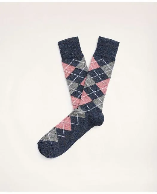 Brooks Brothers Men's Argyle Crew Socks Navy