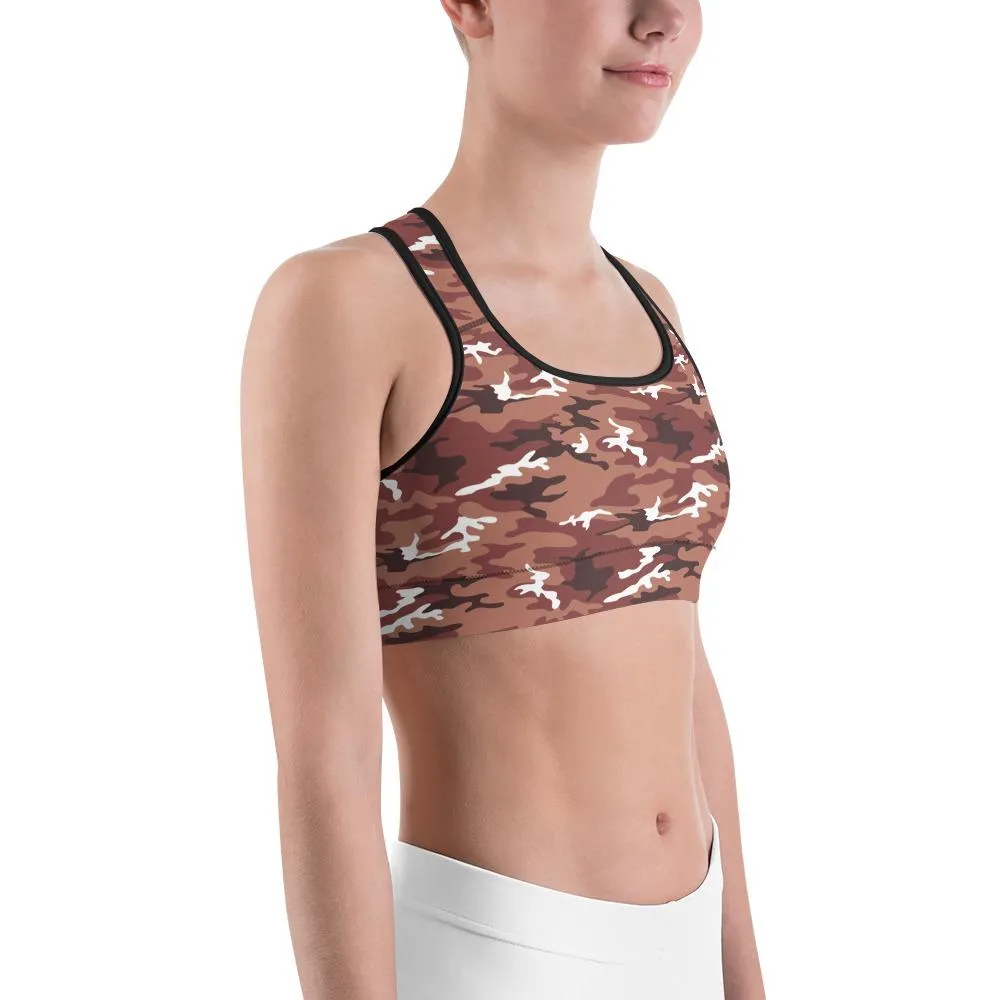 Brown Camo Sports Bra