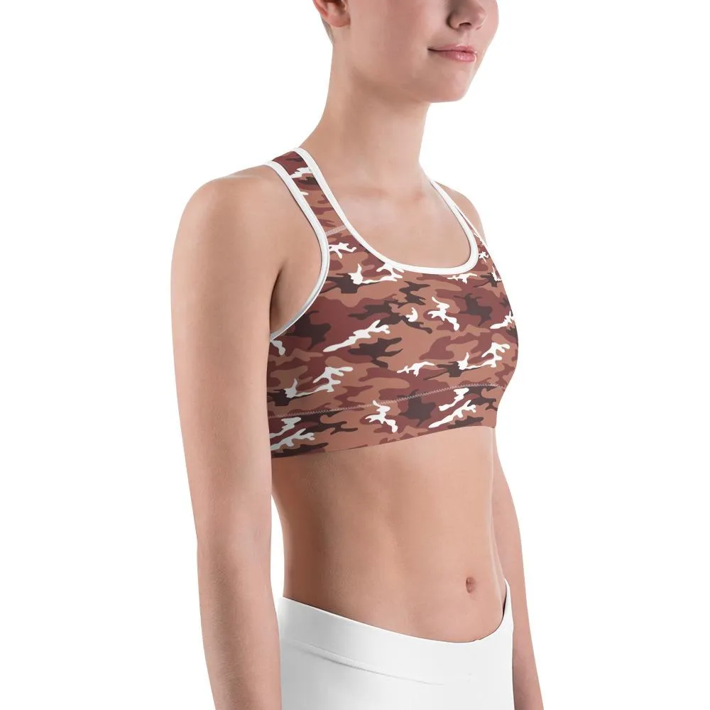 Brown Camo Sports Bra