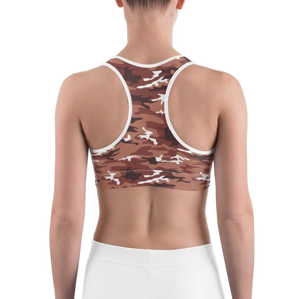 Brown Camo Sports Bra