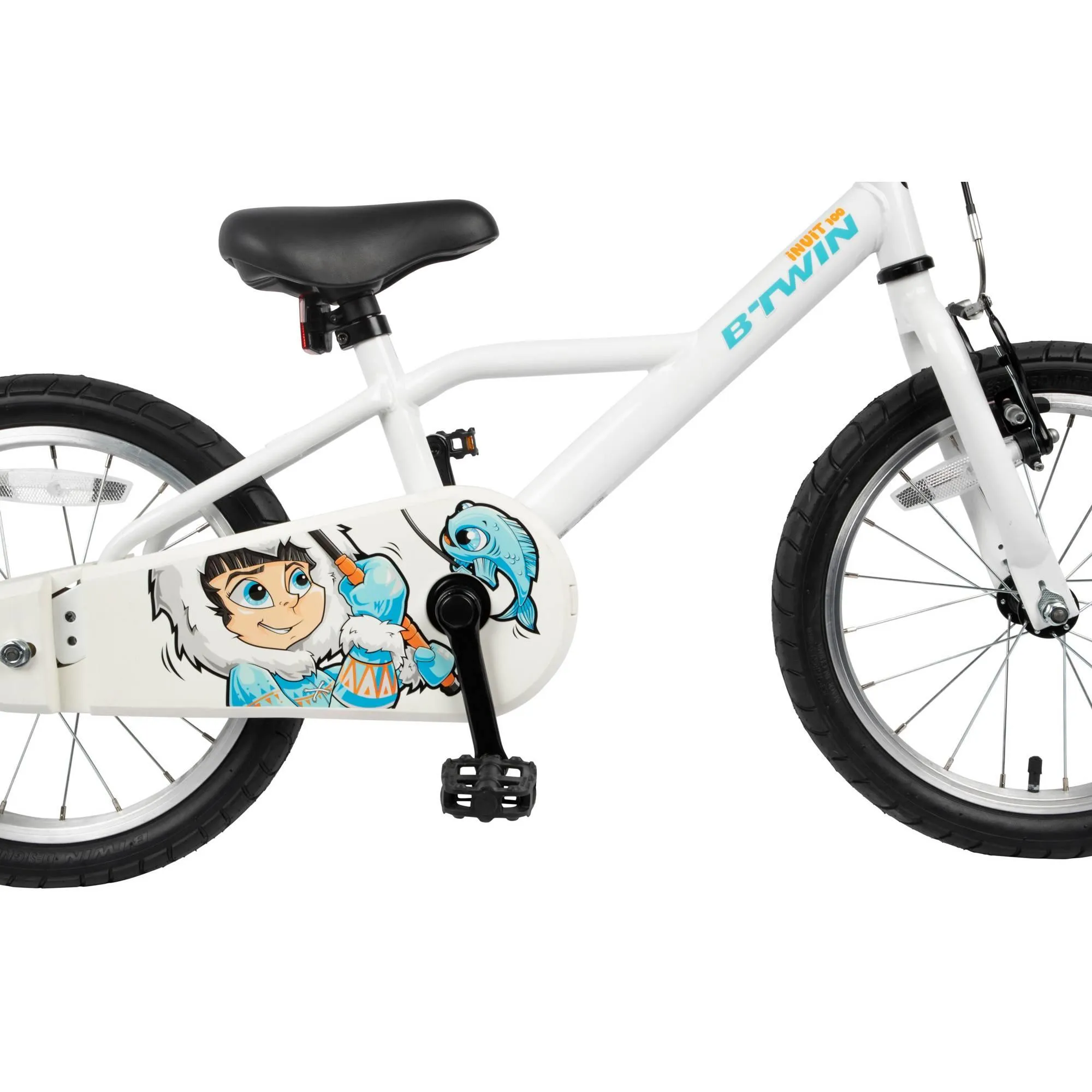 Btwin 100 Frosty Blue Hybrid Bike 16" Kids 3'7" to 4'0"