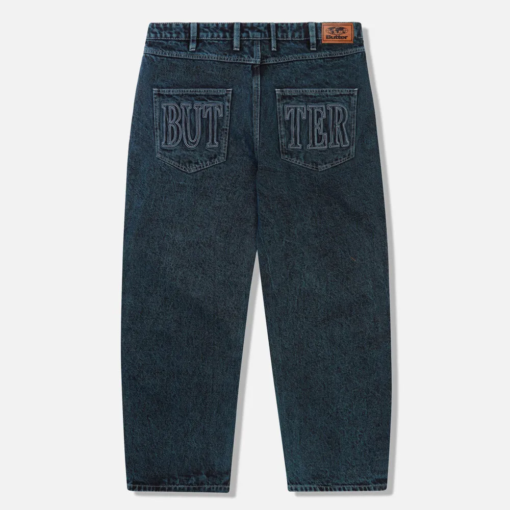 Butter Goods - Applique Denim Jeans - Acid Indigo