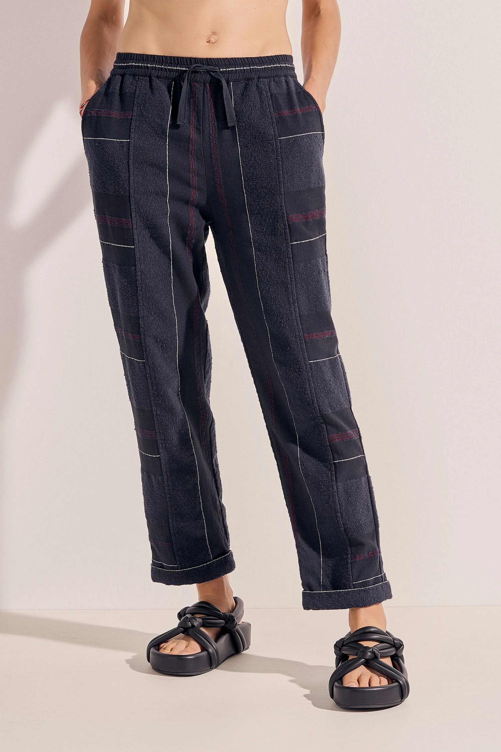 Cadmus Navy Boucle Stripe Pants