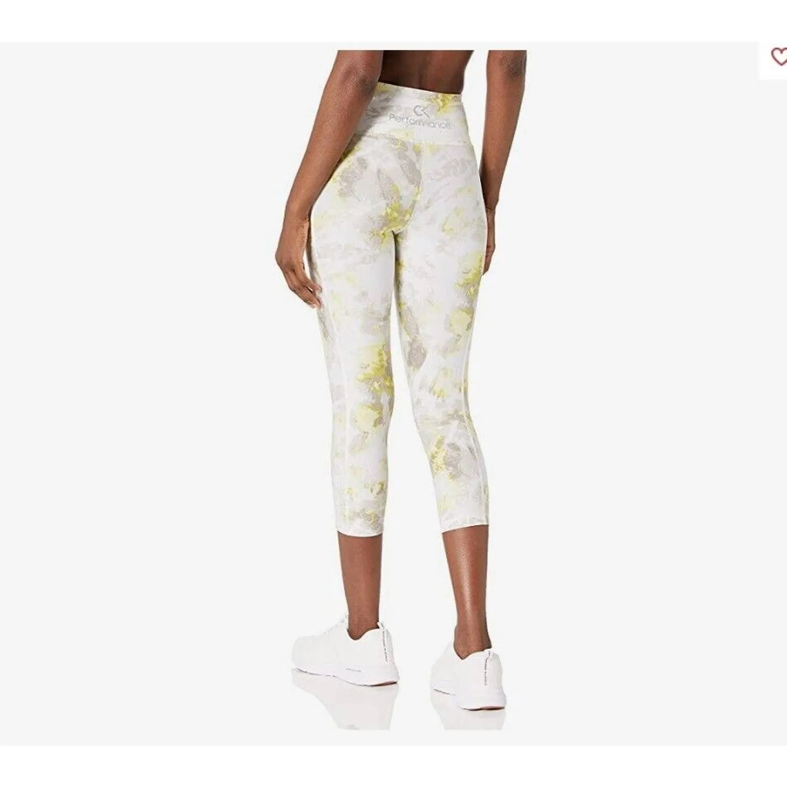 Calvin Klein Womens Enlighten Daffodil Printed Cropped Leggings Size XXL $49