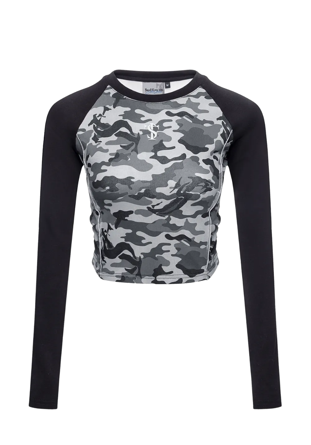 Camouflage Crop Top Long Sleeve Shirt