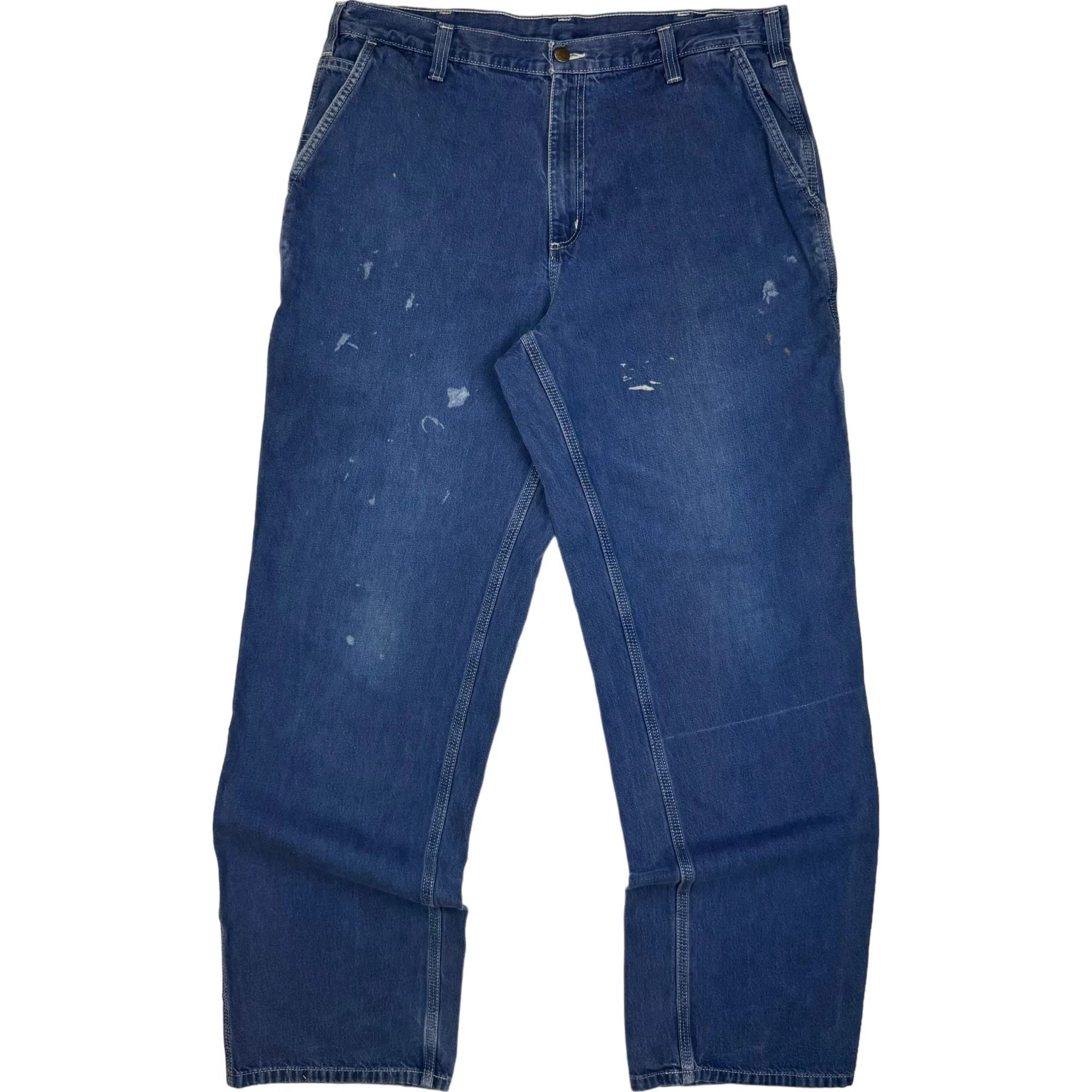 Carhartt Paint Splattered Carpenter Workwear Jeans Blue