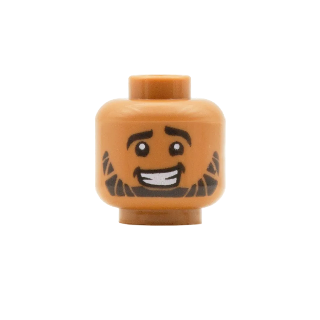 Cheeky Smile with Designer Beard - LEGO Minifigure Head