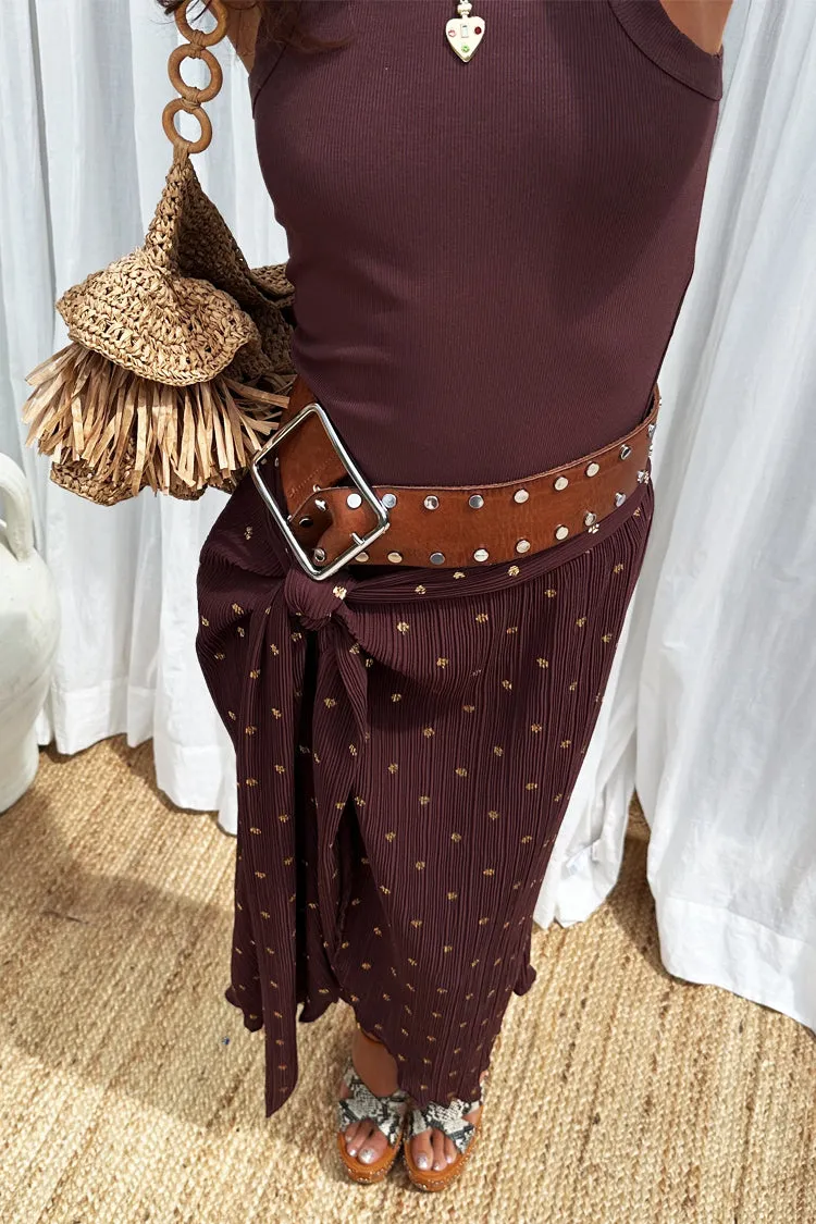 Chocolate Plisse Jaspre Skirt