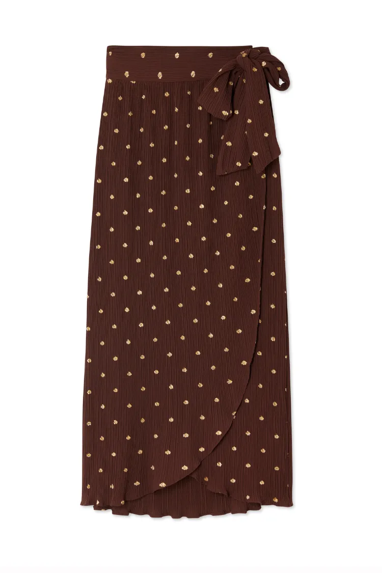 Chocolate Plisse Jaspre Skirt