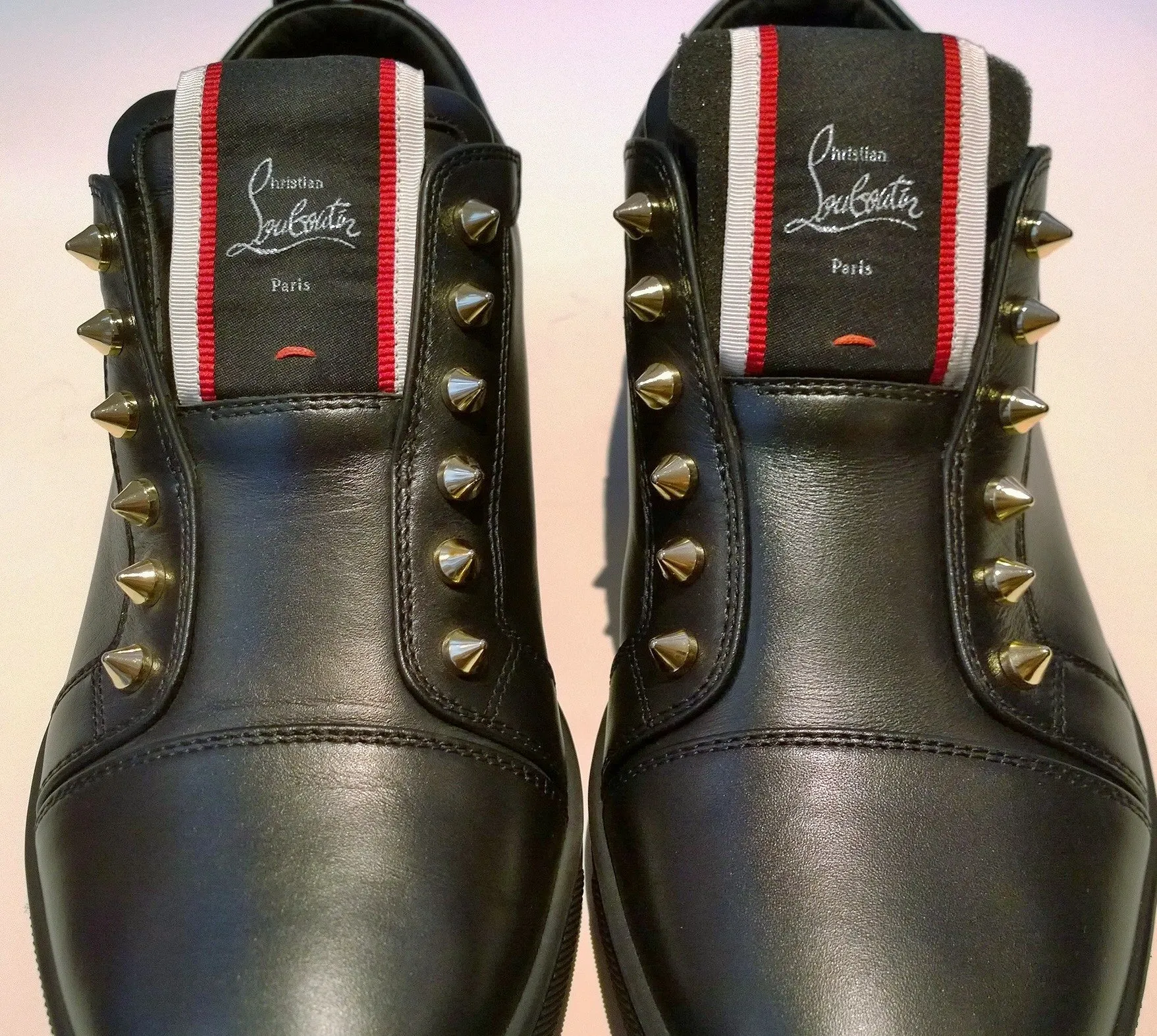 Christian Louboutin F.A.V. Fique a Vontade Flat Black Leather Flats