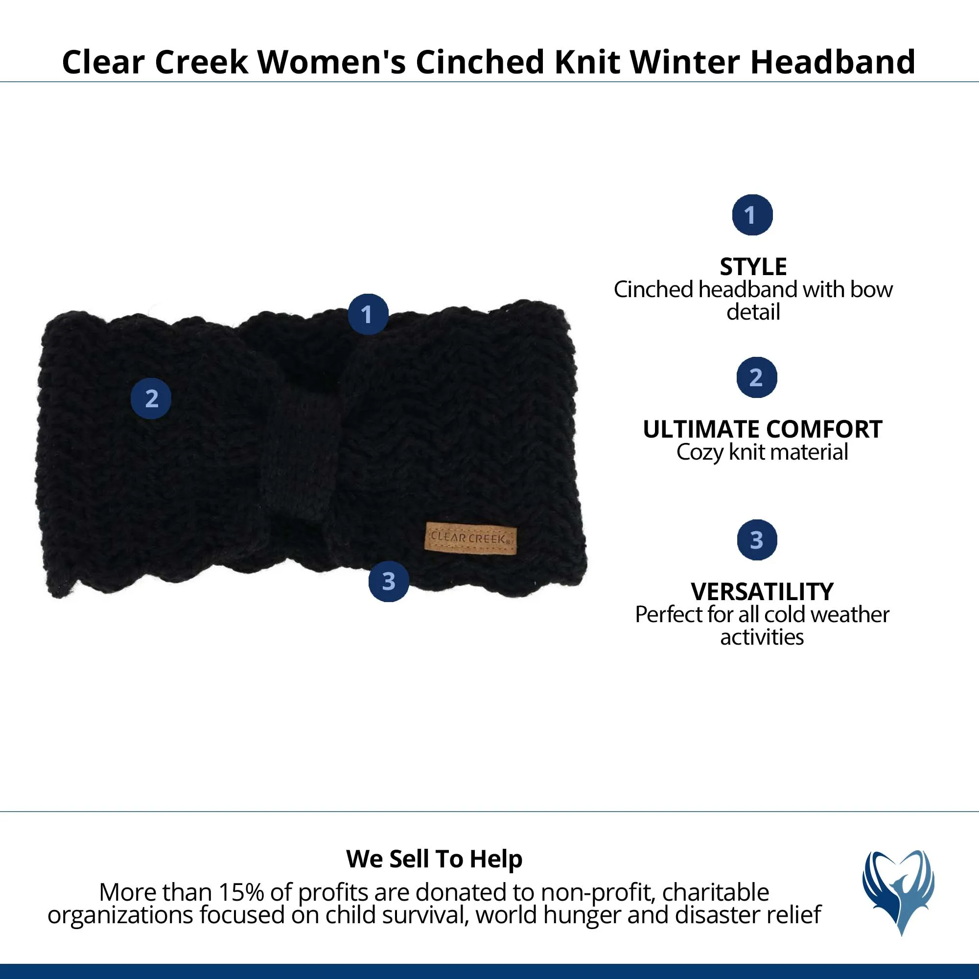 Clear Creek Women's Cinched Knit Winter Headband