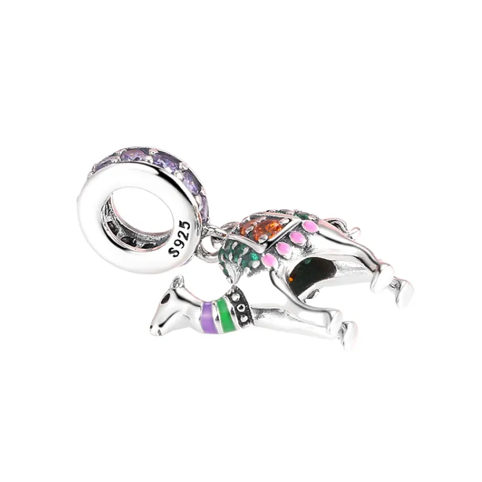 Crystal Safari Camel Dangle Charm 925 Sterling Silver