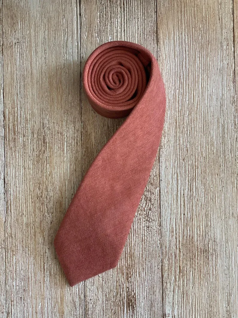 Desert Coral Linen Pre-Tied Bow Tie