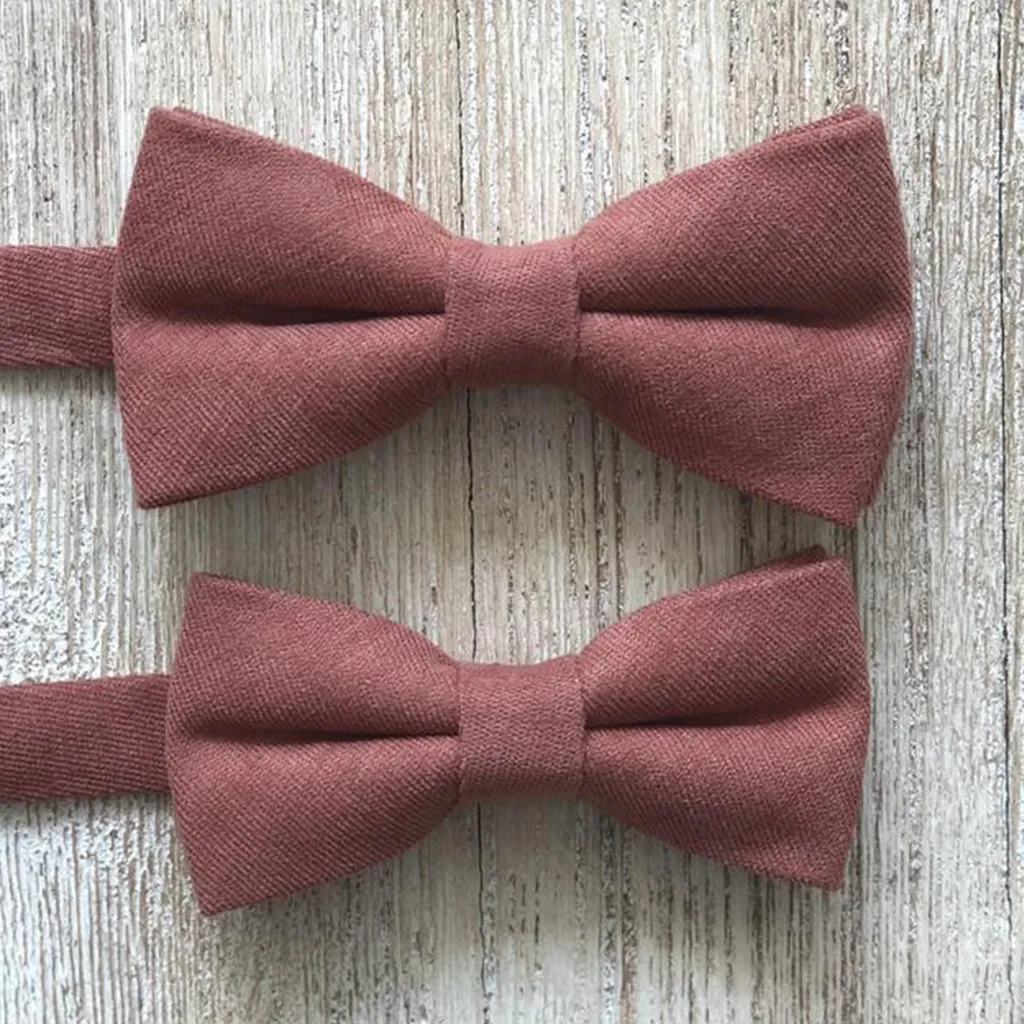 Desert Coral Linen Pre-Tied Bow Tie